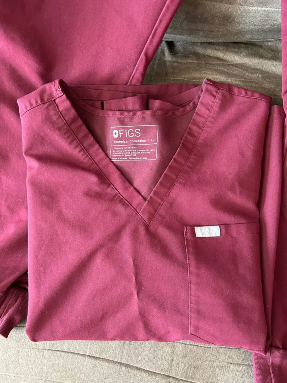 Figs Maroon Women's Jogger Scrub Pants - Picture 2 of 5